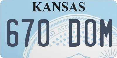 KS license plate 670DOM