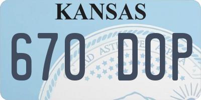 KS license plate 670DOP