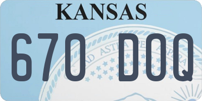 KS license plate 670DOQ