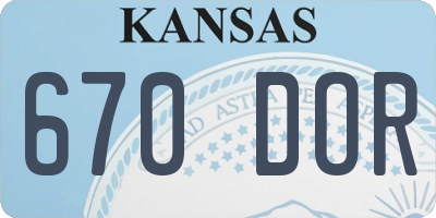 KS license plate 670DOR