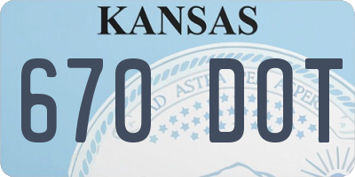 KS license plate 670DOT