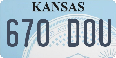 KS license plate 670DOU