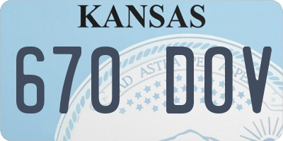 KS license plate 670DOV