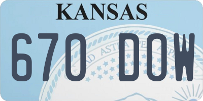 KS license plate 670DOW