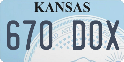 KS license plate 670DOX