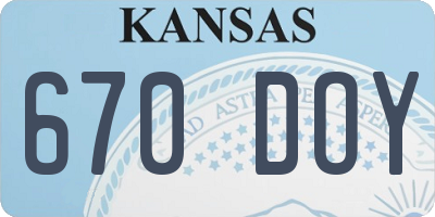 KS license plate 670DOY