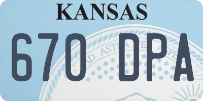 KS license plate 670DPA