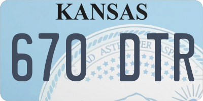 KS license plate 670DTR