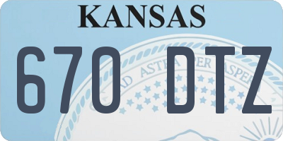 KS license plate 670DTZ
