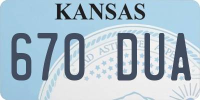 KS license plate 670DUA