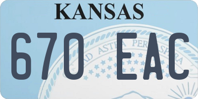 KS license plate 670EAC
