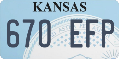 KS license plate 670EFP