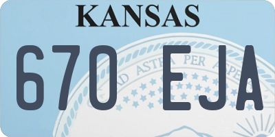 KS license plate 670EJA