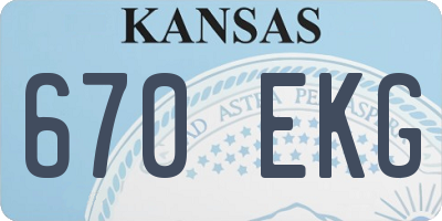 KS license plate 670EKG