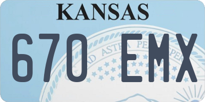 KS license plate 670EMX