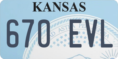 KS license plate 670EVL