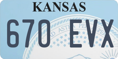 KS license plate 670EVX