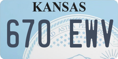 KS license plate 670EWV
