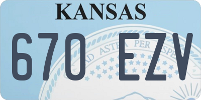 KS license plate 670EZV
