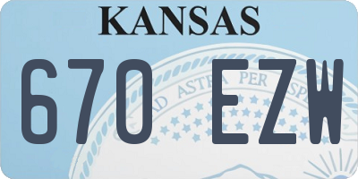 KS license plate 670EZW