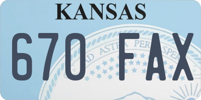 KS license plate 670FAX