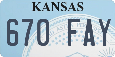 KS license plate 670FAY