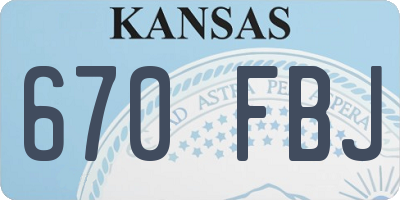 KS license plate 670FBJ