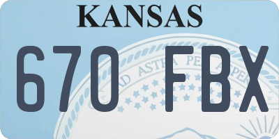 KS license plate 670FBX