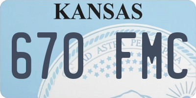 KS license plate 670FMC