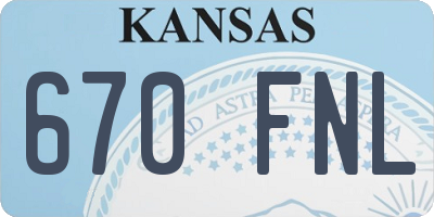 KS license plate 670FNL