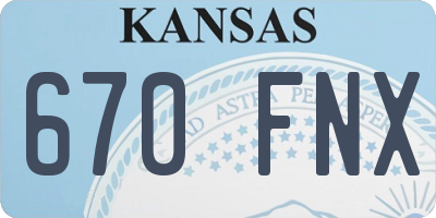 KS license plate 670FNX