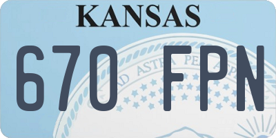 KS license plate 670FPN