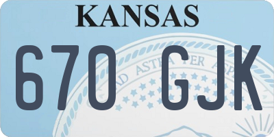 KS license plate 670GJK