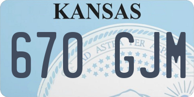 KS license plate 670GJM