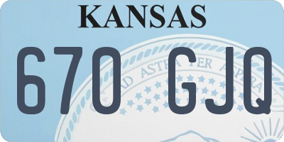 KS license plate 670GJQ