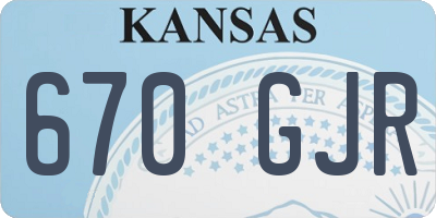 KS license plate 670GJR