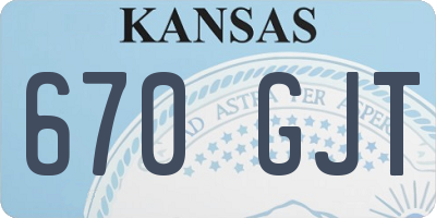 KS license plate 670GJT