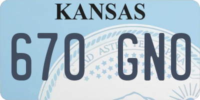 KS license plate 670GNO