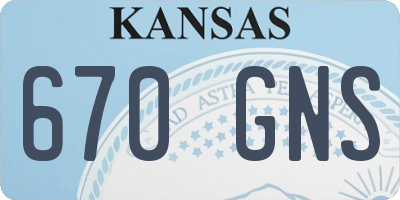 KS license plate 670GNS
