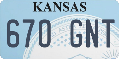 KS license plate 670GNT