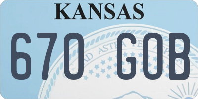 KS license plate 670GOB