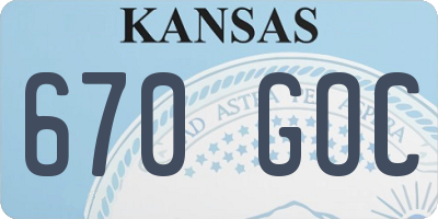 KS license plate 670GOC