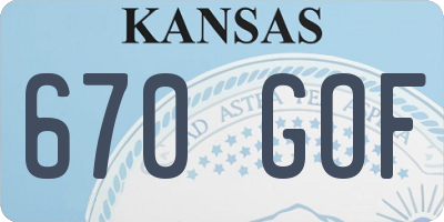 KS license plate 670GOF