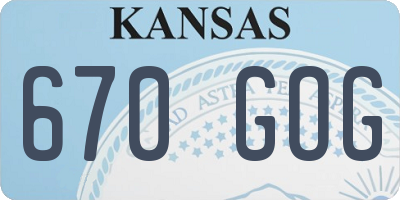 KS license plate 670GOG