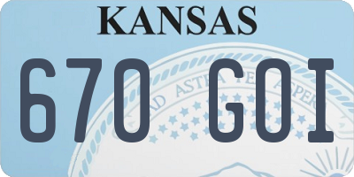 KS license plate 670GOI