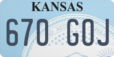 KS license plate 670GOJ