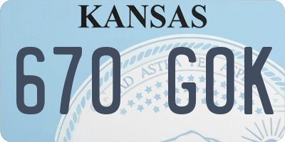 KS license plate 670GOK