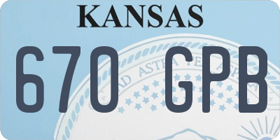 KS license plate 670GPB
