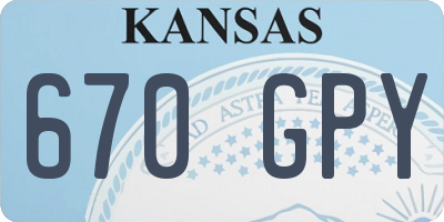 KS license plate 670GPY