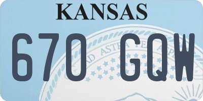 KS license plate 670GQW